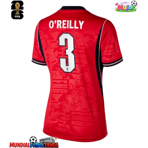 Camiseta Inglaterra Nico O'Reilly #3 Segunda Equipación Replica Mundial 2026 para mujer mangas cortas